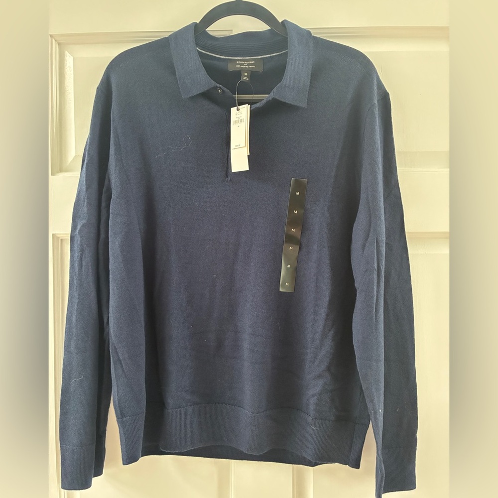 Blue Knit Sweater Casual Style